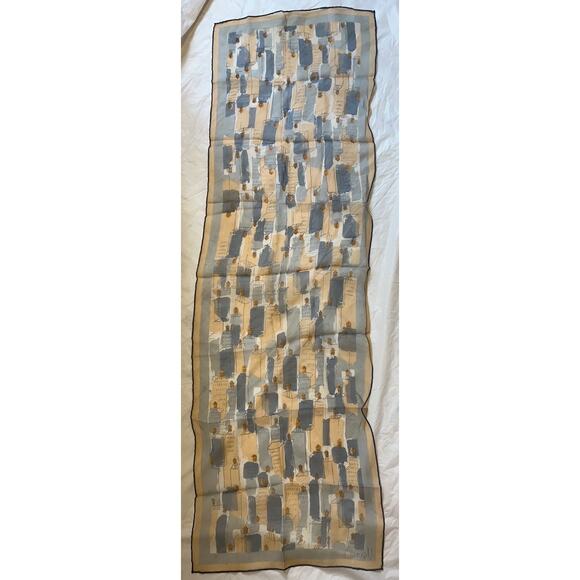 Vintage VERA Neumann Scarf ~ Ladybug Signed ~ sheer ~ Gray - Picture 6 of 8